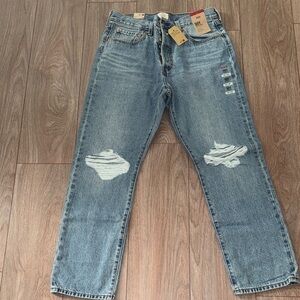 Levi's Light Blue High Rise Distressed Jeans